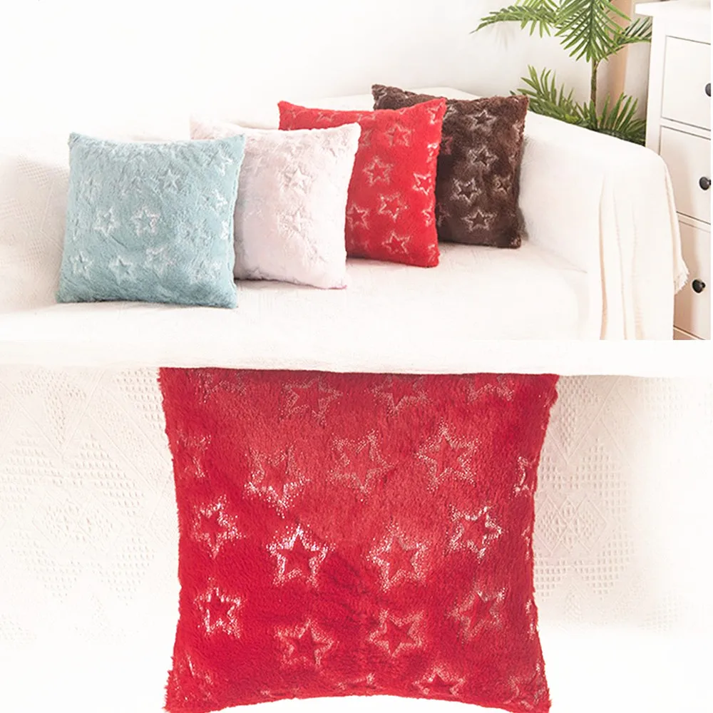 

17 "Рождественская искусственная плюшевая наволочка для подушки, чехол для подушки для дивана и автомобиля, домашний декор, 8 цветов