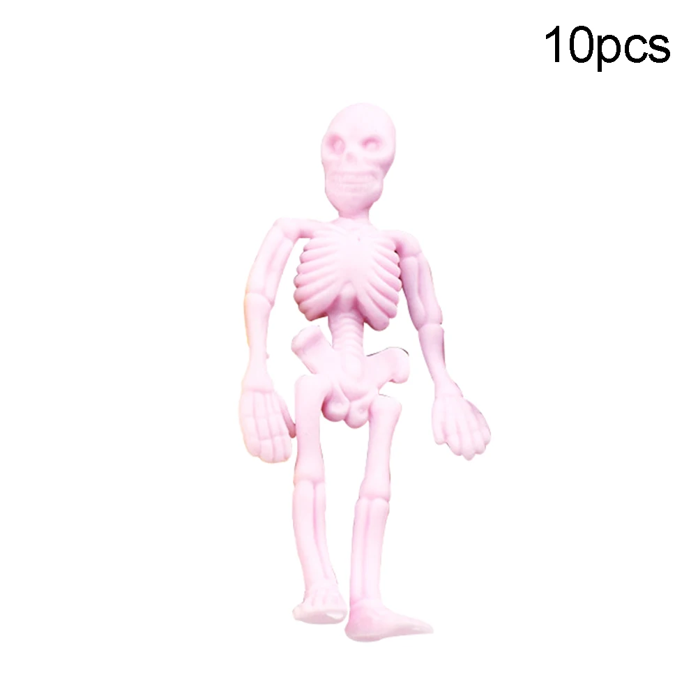 

10Pcs Soft Mini Skeleton Model Anti-stress Decorative Toy Party Favors Halloween Party Decoration Mini Figure Toy