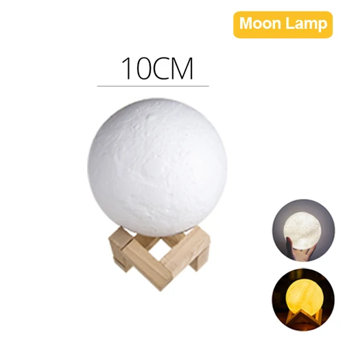 moon lamp 10cm USB перезаряжаемая 3D печать Лунная лампа ракета космический челнок лампа Настольные лампы для гостиной спальни прикроватный домашний декор - Цвет абажура: moon lamp 10cm