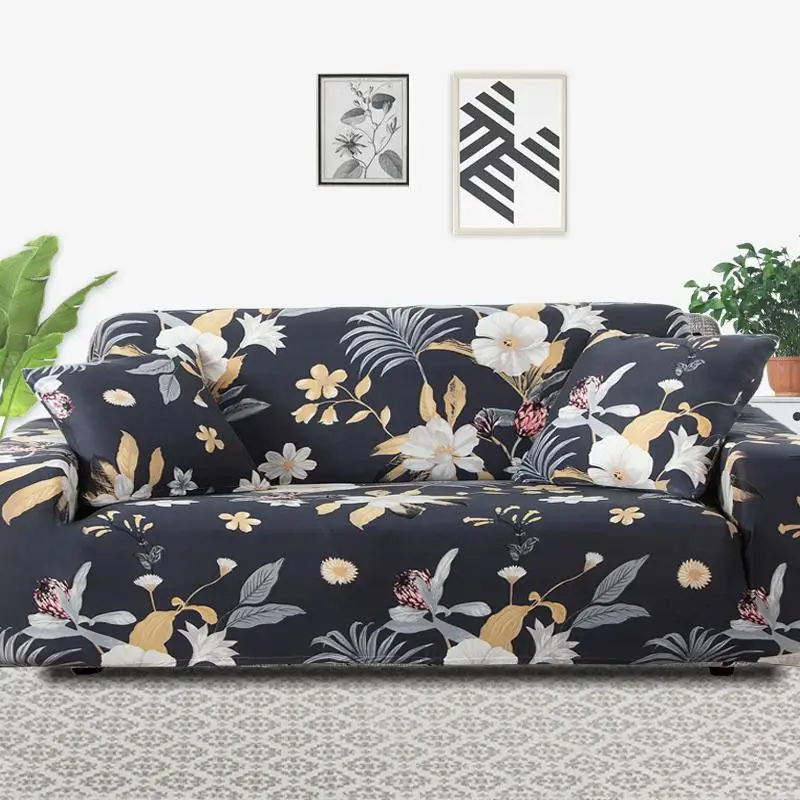 

leaves pattern Sofa Cover Slipcovers Elastic All-inclusive Couch Case for L Shape Sofa Loveseat Chair L-Style Sofa Case