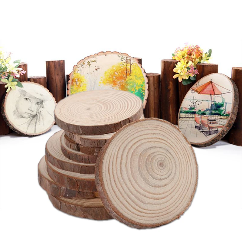 8 16 см натуральные круглые необработанные деревянные кусочки круги с деревом лай