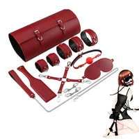 pu leather handcuffs gags muzzles handcuffs shackles blindfold gags bdsm roleplay sexual sm bondage couple erotic sex toys set
