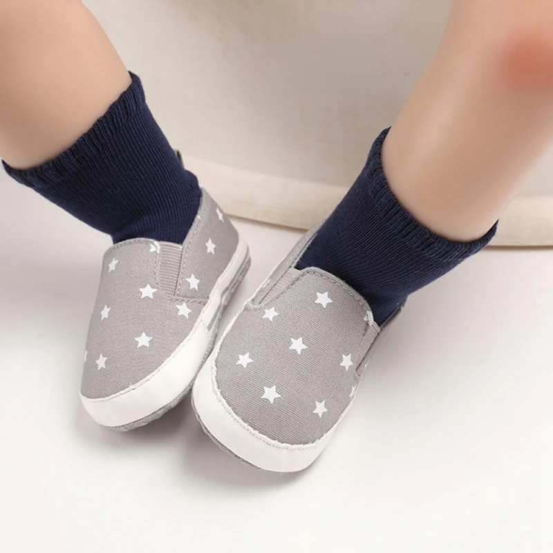 

Fashion Baby Boy Cotton Shoes Canvas Star Sneakers Soft Sole Shallow Canvas Toddler First Walkers Shoes 0-18 Months12