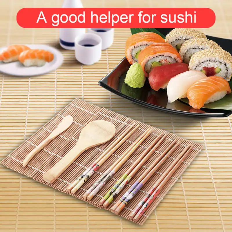 

13Pcs/set Bamboo Sushi Making Kit Family Office Party Homemade Sushi Gadget For Food Lovers Rice Meat Vegetables Sushi Tools