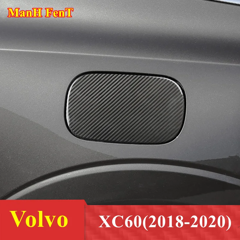 

For Volvo XC60 Car Oil Fuel Tank Cap Cover Carbon Fiber Decoration Sticker Car Exterior Accessories 2018-2020