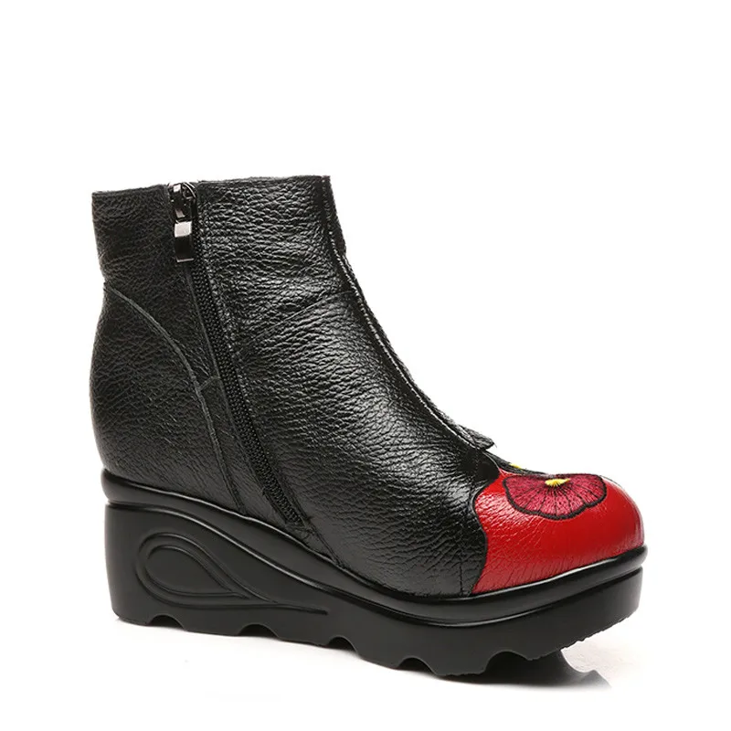 Женские ботильоны из натуральной кожи на высоком каблуке Gykaeo винтажные ручной