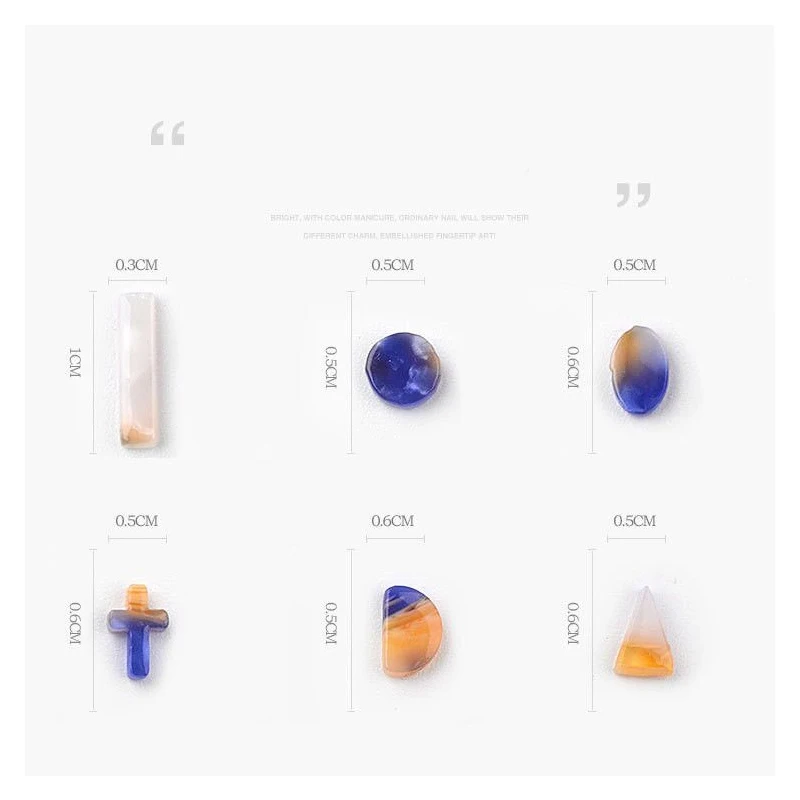 1 коробка Агат для дизайна ногтей 3D смешанные размеры дождь камень Цвет сверла