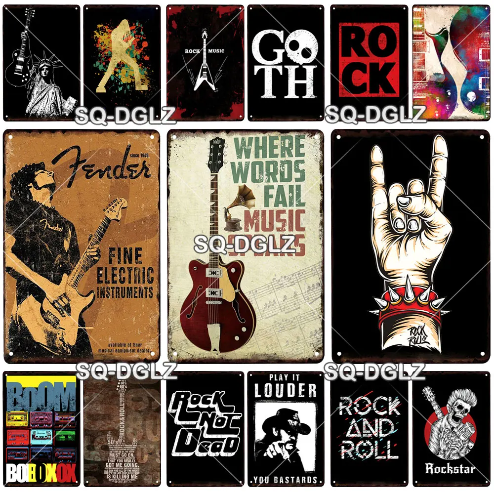 Металлический знак Rock And Roll табличка винтажный декор для паба бара Оловянная