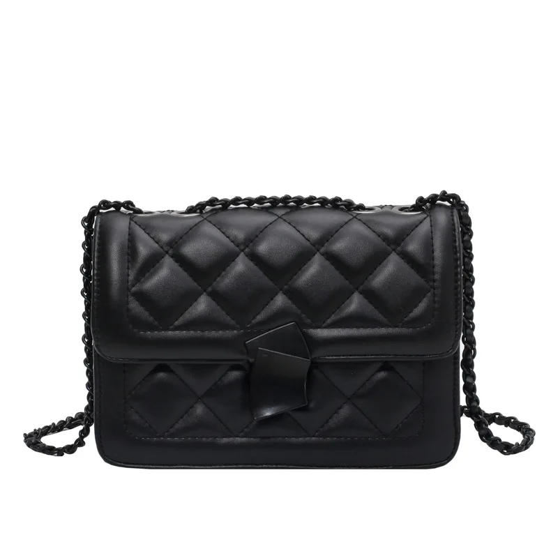 

Fashion Simply PU Leather Crossbody Bag for Women 2020 Winter Solid Color Shoulder Messenger Bag Lady Chain Travel Small Handbag