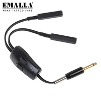 professional dual connection clip cord controller tattoo power clip cord adapter splitter switch for tattoo machines power