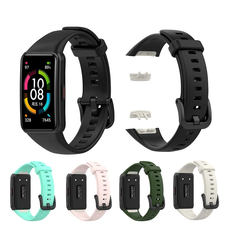 

Silicone Sport Band Straps For Huawei Honor Band 6 Smart Wristband Bracelet Soft FashionReplacement Watch Strap For Honor Band6