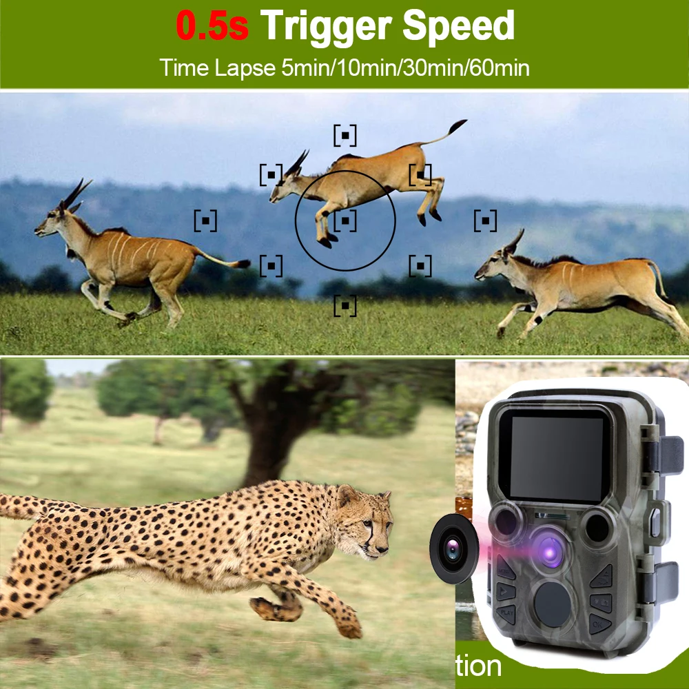 Новый cаmara sendero caza16MP Mini301 1080P visión nocturna 0 5 gatillo foto trampa de Vida Silvestre Chasse cаmaras vigilancia | Спорт