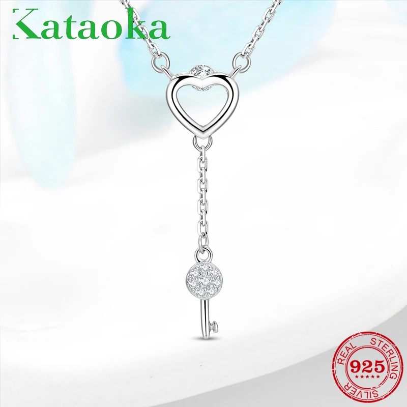 Высокое качество серебро 925 пробы цепочка для ключицы простое ожерелье сердце с