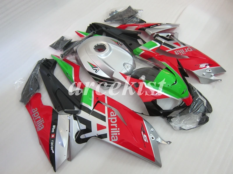 ABS полный обтекатель комплект+ крышка бака подходит для Aprilia RS125 06 07 08 09 10 11 RS 125 2006 2007 2011 Обтекатели набор красный серебристый