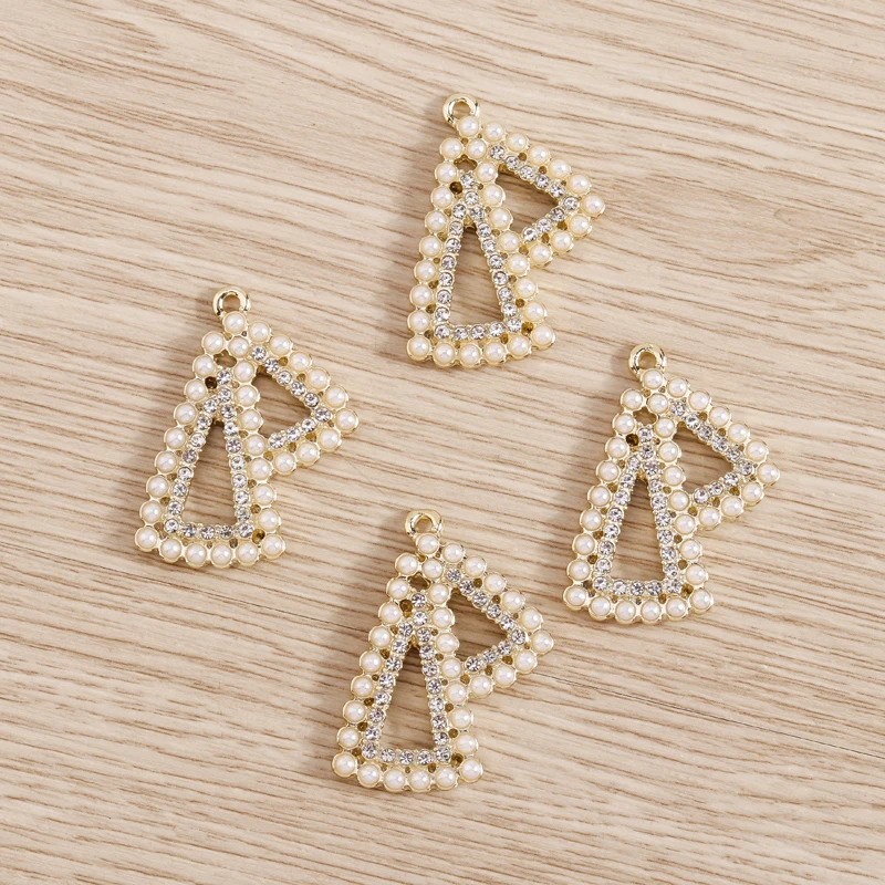 

4pcs 23*29 Crytal Charms Connector for Making Earrings Pendants Necklace Imitation Pearl Handmade DIY Jewelry Craft Accessories