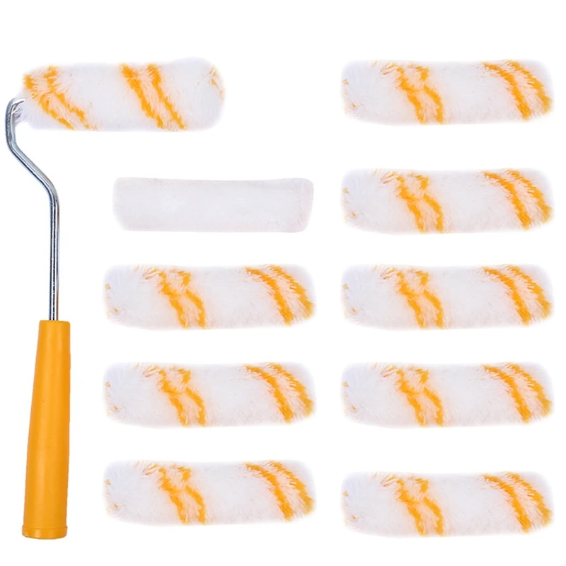 

Wall Painting Tools 4 Inch 100Mm Professional Wall Paint Roller Brush Handle Tool Replaceable 10 Piece Tool Kit