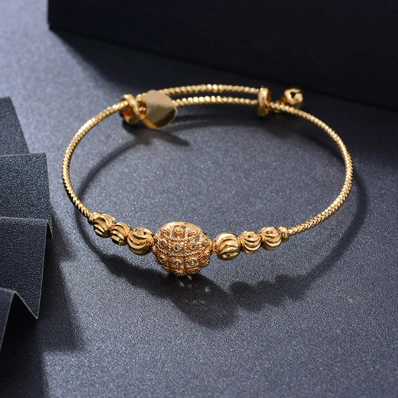 Модные браслеты в африканском стиле Эфиопия 24 к полые золотые для маленьких