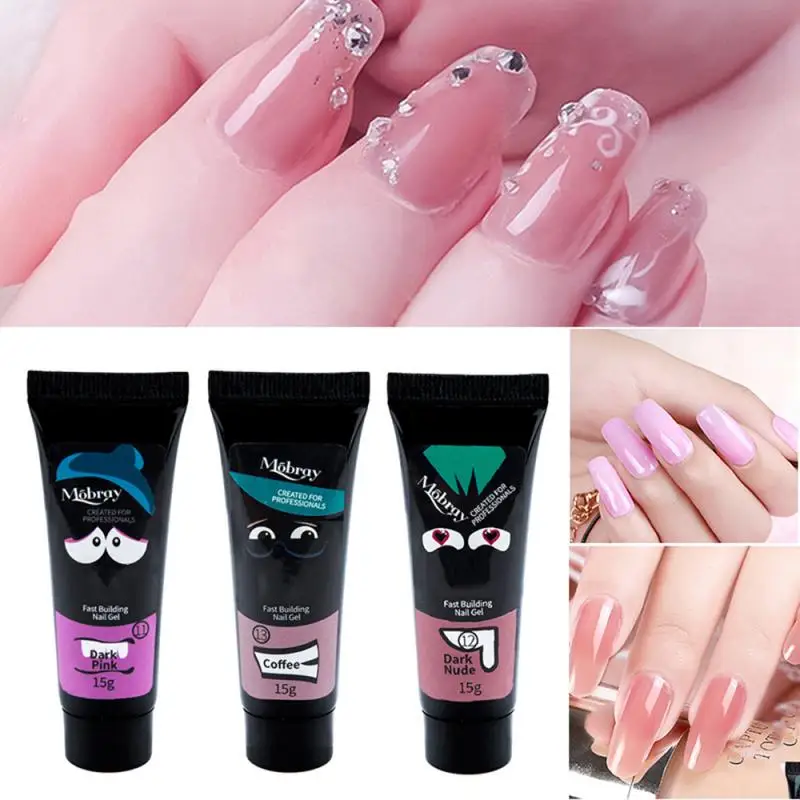 15ml Acrylic Nail Polish Pink White Clear Crystal UV Builder Gel Paperless Holder Art Quick Extension | Красота и здоровье