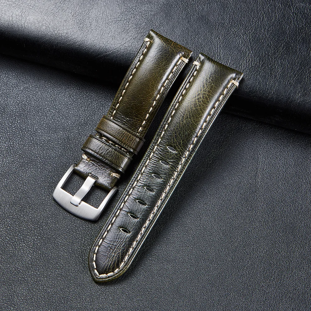 

Newest Retro Strap for Samsung Galaxy Watch 4 Classic 42/46mm Watchband Genuine Leather Watch Bands Universal 20mm 22mm Bracelet