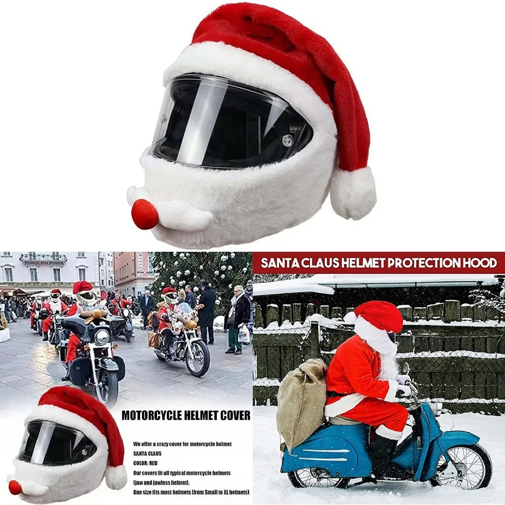 

Santa Claus Motorcycle Helmet Funny Crazy Cover Motorbike Helmet Cover For Outdoor Full Cover Helmet ChristmasHelmet Cover Hat