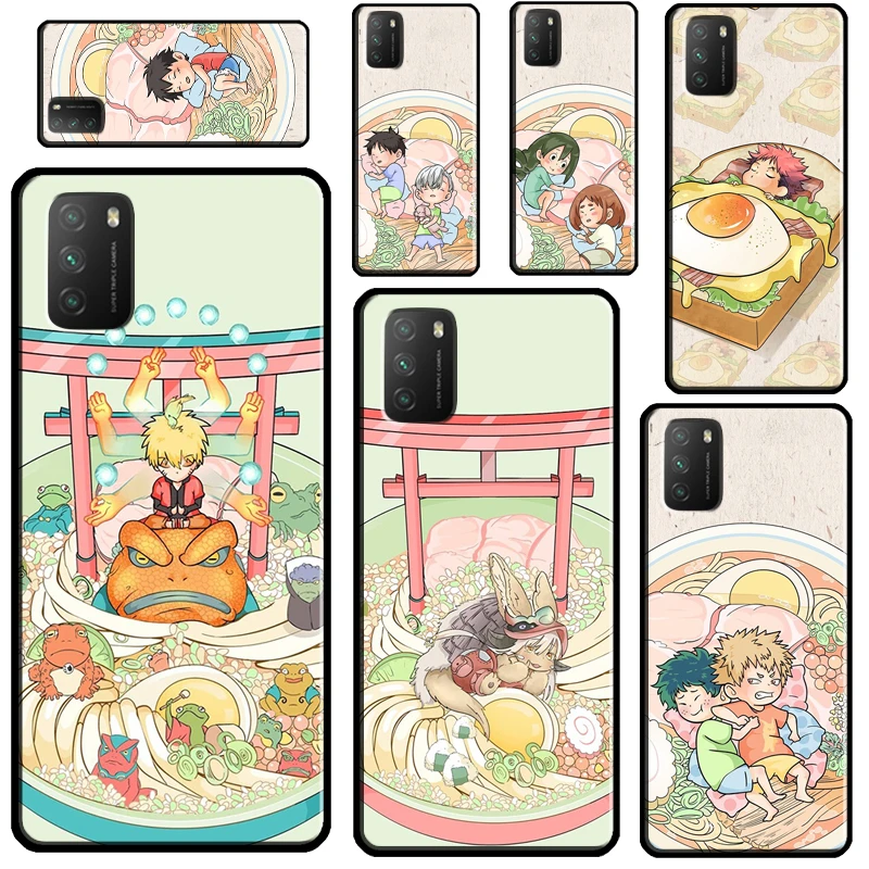 

Anime Boys Funny Ramen Japan Case For POCO F3 M4 M3 X4 GT X3 Pro Cover For Xiaomi Mi 12 Pro 12X Mi 11 Lite 10T 11T Pro