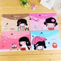 24pcslot new kawai japanese girl style file folder documents bag stationery filing production a4 bag wholesale