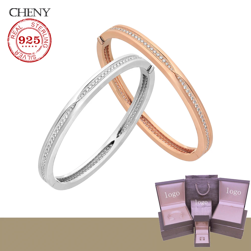 

cheny s925 sterling silver with full crystal high quality Cocktail Brand party bracelet fashion jewelry for mens