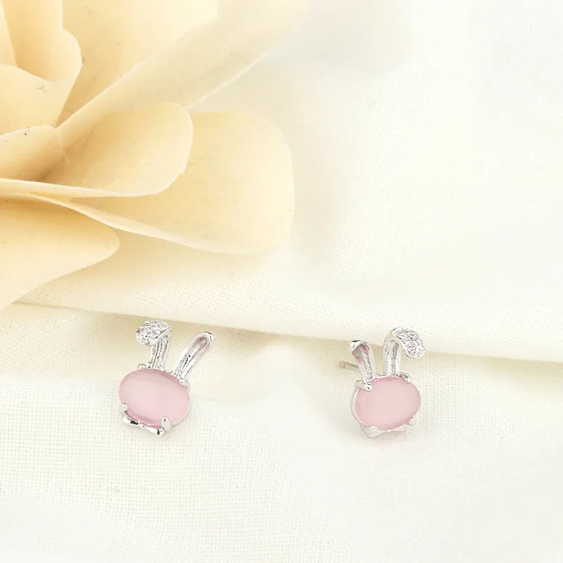 Натуральный розовый нефритовый халцедон агат 925 серебряные серьги гвоздики