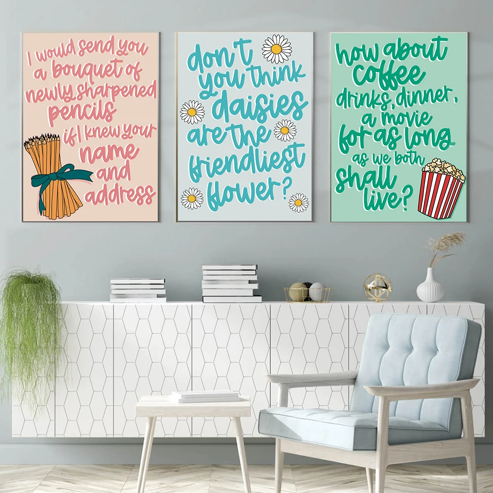 

You've Got Mail Prints Film Movie Quote Wall Art Picture Poster Colourful Letter Canvas Painting Nordic Kids Bed Room Home Decor