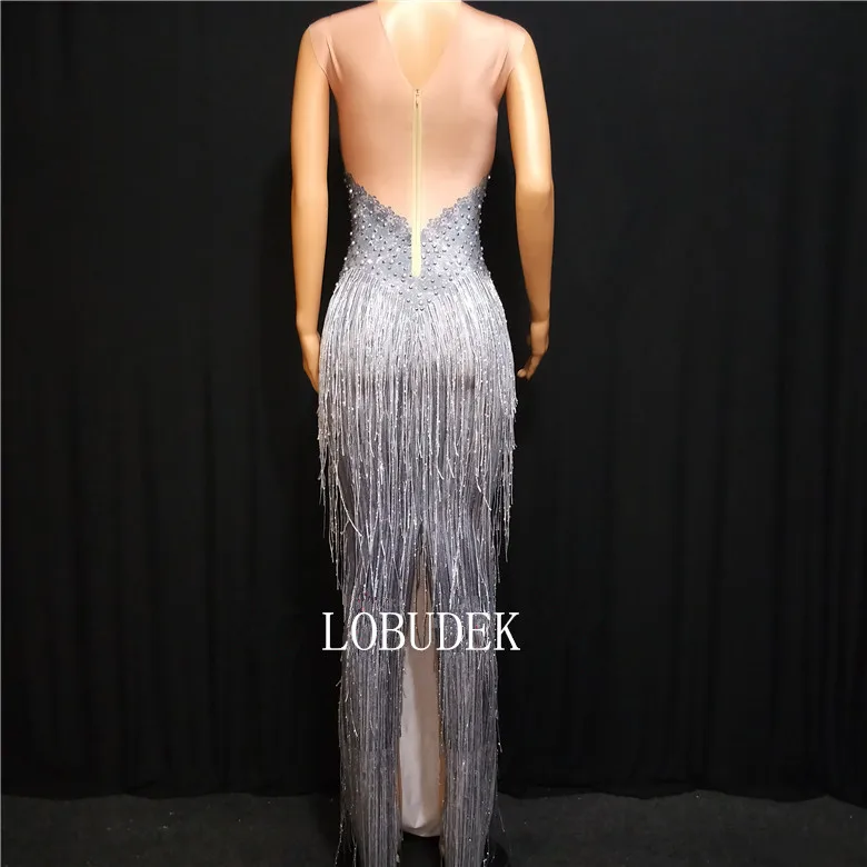 Женское длинное платье с бахромой без рукавов | Женская одежда