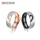 SHOUMAN нержавеющая сталь I Love You буквы из кристаллов в форме сердца пара для мужчин и женщин обручальные кольца для влюбленных подарок на день Святого Валентина