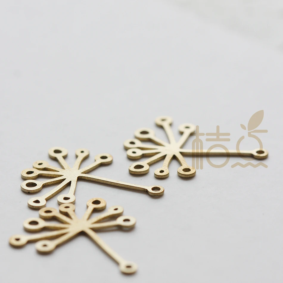 4 штуки лазерная резка твердая сырая латунная подвеска цветок 21 4x18 5 мм (4523C)|Шармы|