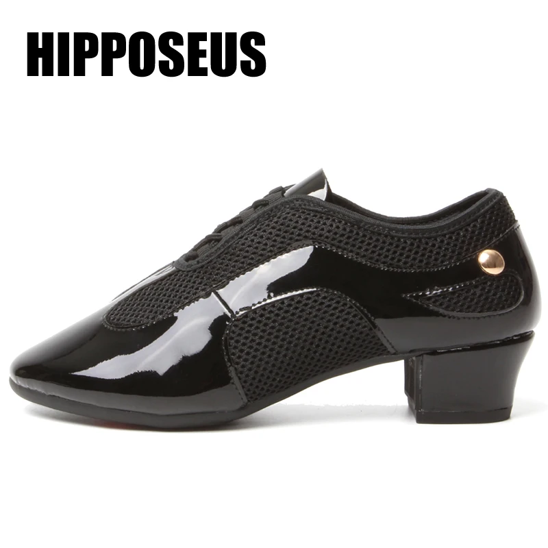 

Hipposeus Latin Dance Shoes Women Modern Men Tango Ballroom Salsa Dance-Shoes Soft/Rubber Sole Square Heel Boys Dancing Shoes