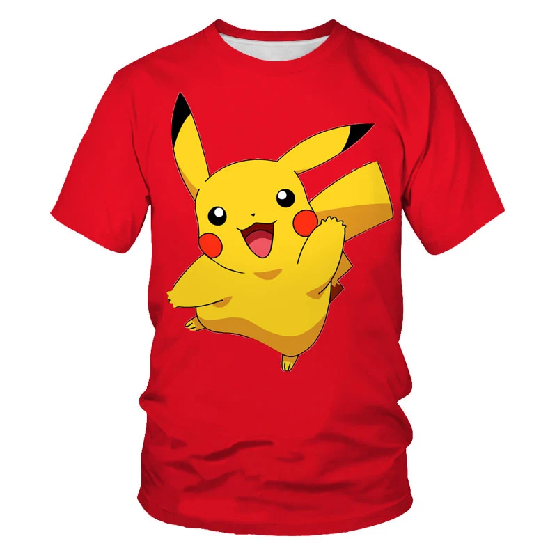 

2021 children's summer clothes new anime little Pikachu 3DT shirt digital fun printing pictures trendy fashion t-shirts