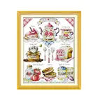 Joy Sunday, чайный десерт, напечатанный на холсте, Набор для вышивки крестиком, китайская счетная вышивка, рукоделие, набор для начинающих ручной работы