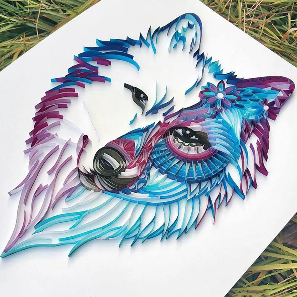 

20 Inch Flower Wolf Filigree Paper Craft Paper Kit Gift Decor 3D Scrapbooking Origami Home Paper H8Z8