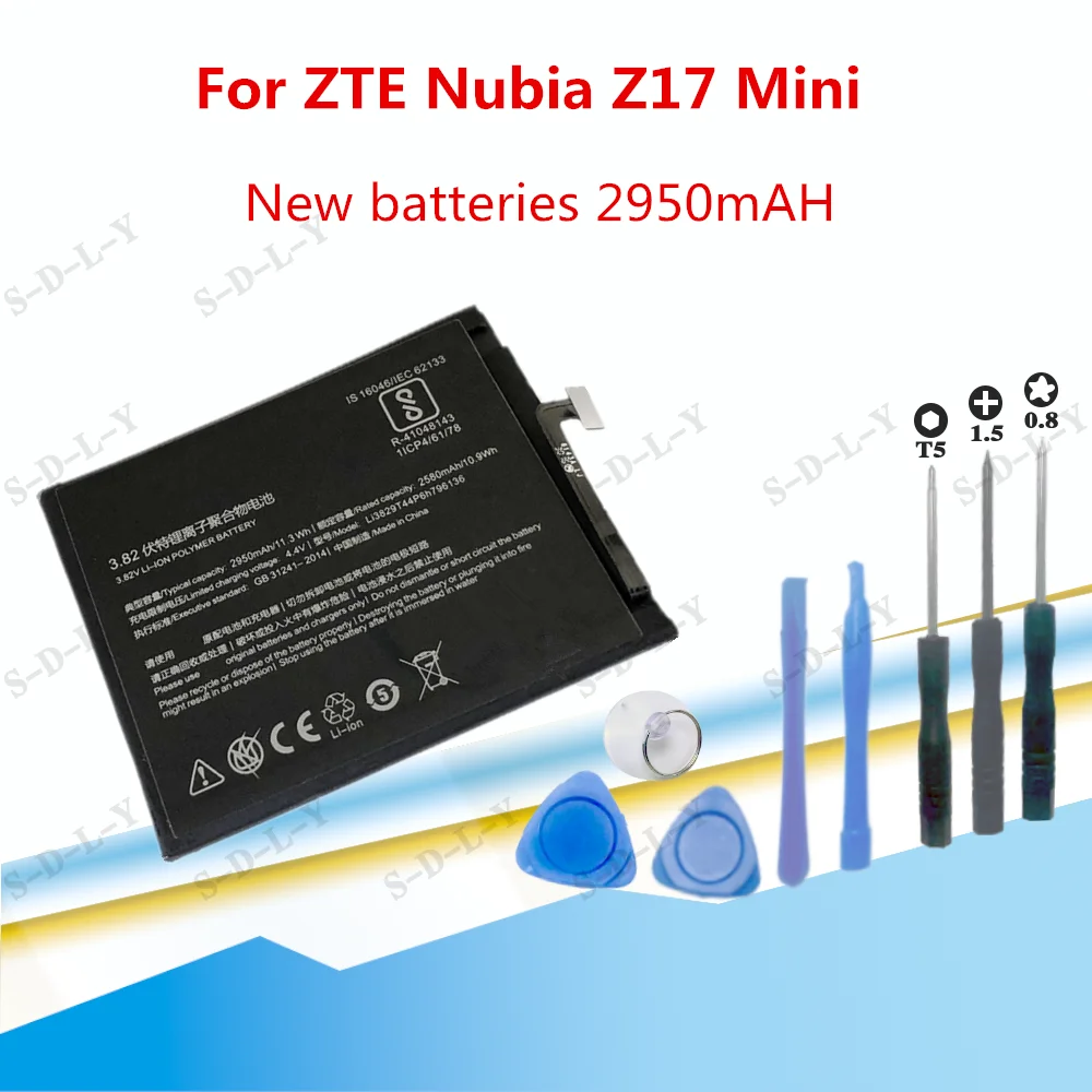

2950mAh Li3829T44P6h796136 Battery For ZTE Nubia Z17 Mini NX569J NX569H Battery+Tracking + tools