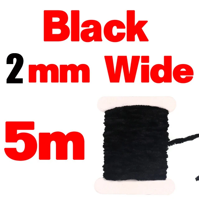 Black Wifreo 2 мм 3 мм завязывание мушек синель для шерстяных червей пиявки Стример Летать завязывание материал тела цвет красный черный оливковый желтый - Цвет: Black