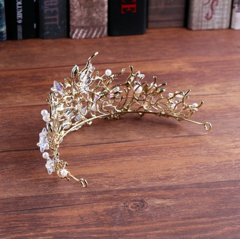 Розовый цветок Свадебные короны Ретро барокко свадебные аксессуары для волос
