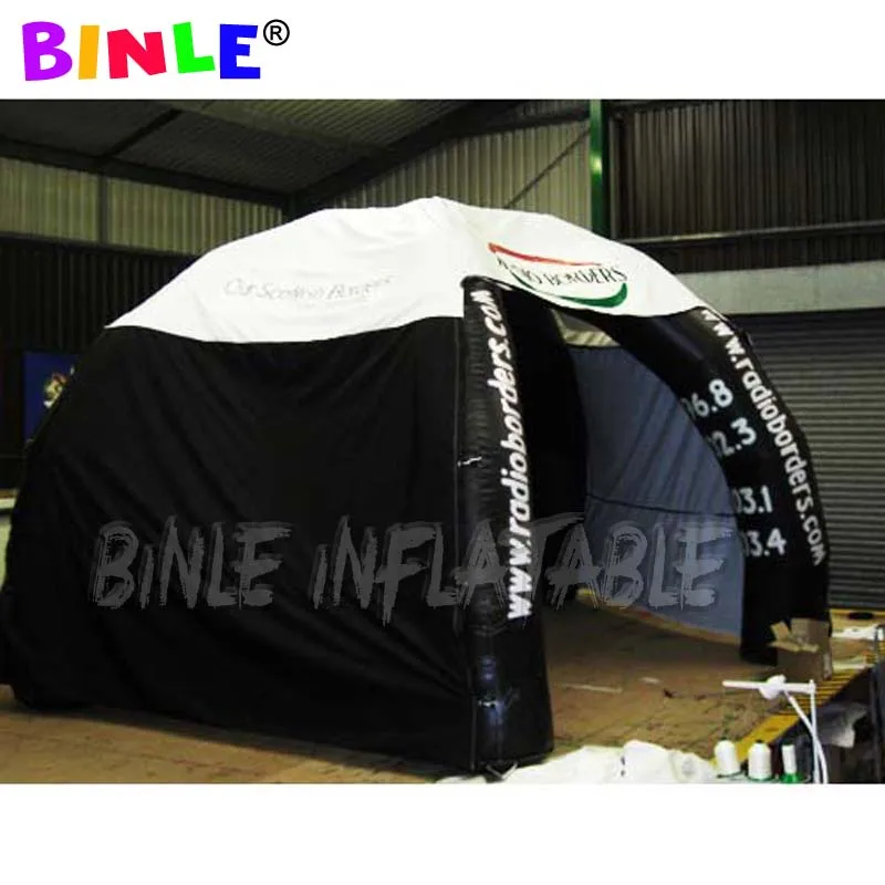 

Легкий портативный черный надувной паук палатка с боковыми панелями рекламные купол укрытие для события
