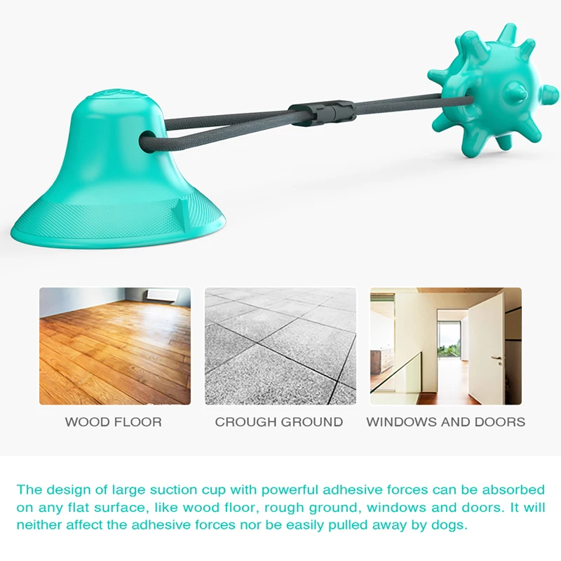 

Dog Rope Ball Pull Toy with Suction Cup Chew Tug Toys Sucker Ball Can Leakage food Dog Toothbrush Teether
