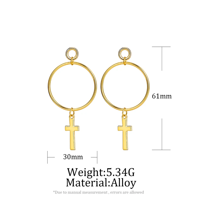 

Women Cross Earrings Fashion Punk Cross Pendant Cartilage Drop Dangle Trend Earrings Jewelry Aretes De Mujer Modernos 2020 New