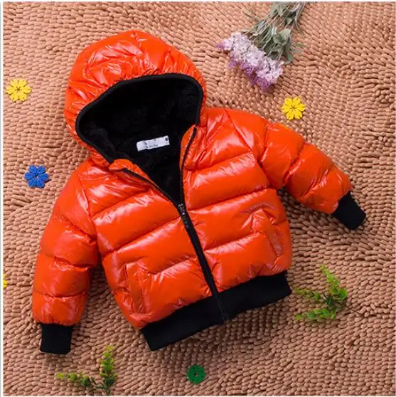 Детская стеганая куртка, Детская Хлопковая стеганая куртка, детское зимнее плотное пальто для мальчиков и девочек - Цвет: orange