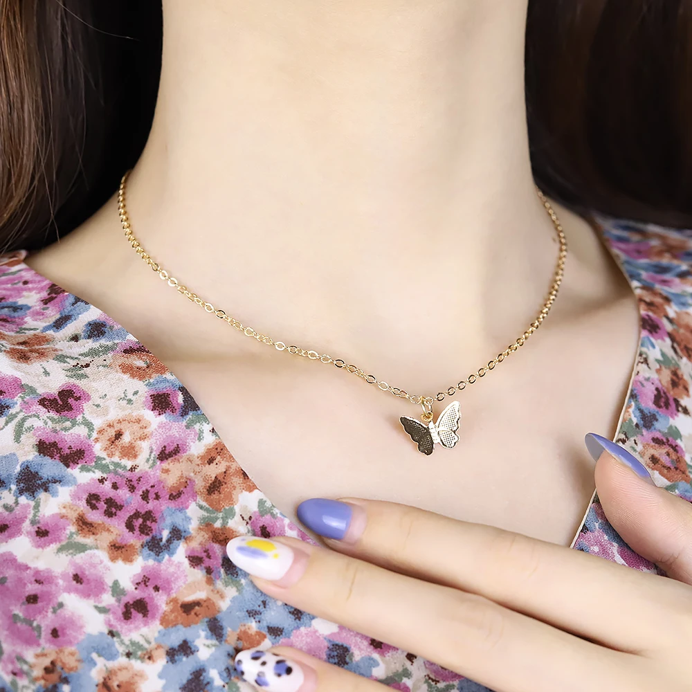 

Multilayer Vintage Pendant Butterfly Necklace for Women Butterflies Charm Choker Necklaces Boho Jewelry Girl Christmas Gift