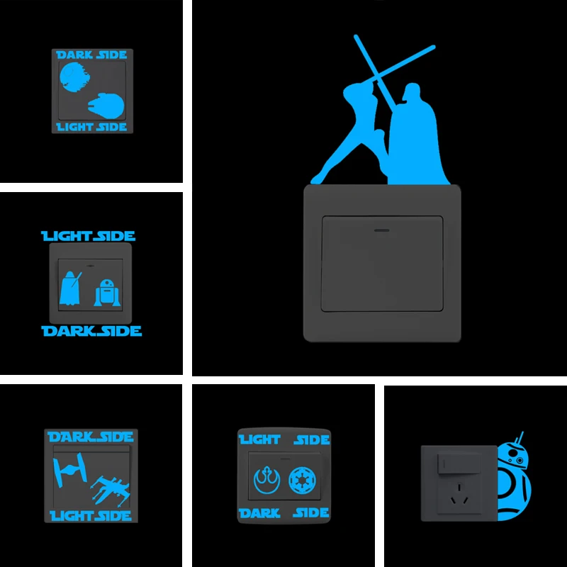 Светящиеся наклейки на стену для детской комнаты спальни мультяшная настенная