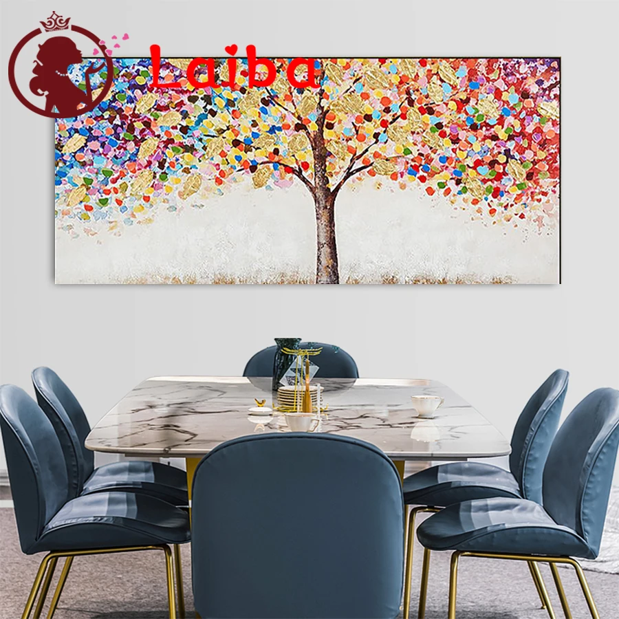

Diamond Painting Cartoon Colorful Fortune Tree Diamond Cross Stitch abstract Art Living Room Decoration Picture Home Decoration