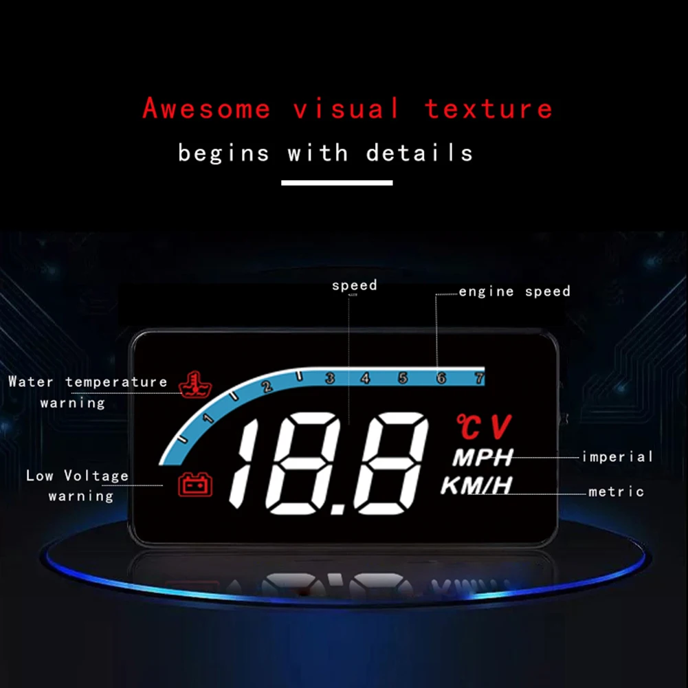

Car HUD OBD II Head Up Display L1 OBD2 Speed Projector Overspeed Warning System Outdoor Parts Personal Car Accessories