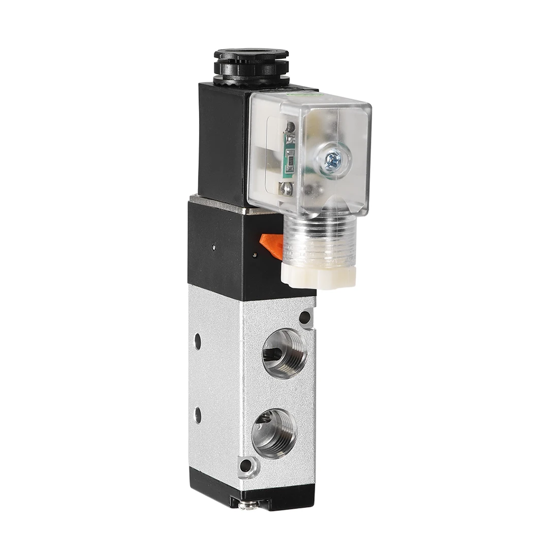 

uxcell Air Single Electrical Control Solenoid Valve DC 12V 5 Way 2 Position 1/4"PT Internally Piloted Acting Type Red Light
