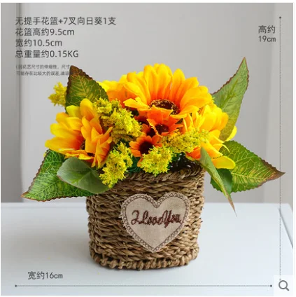 Кантри розы Моделирование Букет Цветочная корзина комплект Декоративные