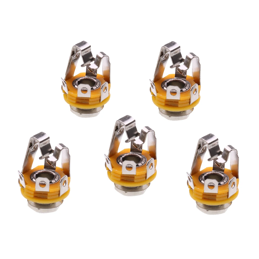 praktische 5pcs elektrische gitarre diy 14 stereo eingang ausgang jack steckdosen free global shipping